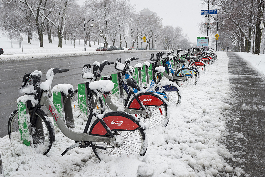 des bixis durant l'hiver